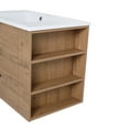 thumbnail image 4 of Danolapsi Floating Bathroom Vanity Modern Bathroom Sink Cabinet High Gloss Single Sink Wall Mounted Bathroom Maple Vanity With Drawers,30" 3 Floors, 4 of 9