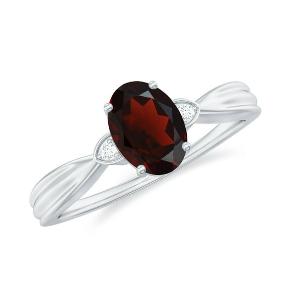 Oval Cut 1 Ctw Garnet 925 Sterling Silver Solitaire Ring for Women | Wedding, Engagement Bridal Rings | Mothers Day Gift