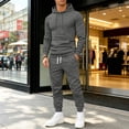 thumbnail image 6 of Mens Slim Fit Sweatsuit 2 Piece Outfit Long Sleeve Drawstring Pullover Hooded Top Cuffed Jogger Pants Sports Tracksuit Dark Gray XXL, 6 of 6