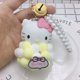 thumbnail image 1 of Sanrio-Llavero de felpa con Bola de Pelo de Hello Kitty, colgante de cinta de perlas, accesorios Kawaii para niñas, figuras de Anime, regalo para niños Fivean unisex, 1 of 2