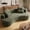 Green, variant on Arouseden 79" Camel Curved Sofa,Boneless Couch 3 Seater with Large Backrest and 2 Throw Pillows,Minimalist Couch,Modern Couches for Living Room