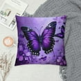 thumbnail image 2 of Lovely Purple Butterflys Throw Pillow,Soft Square Cushion Case for Couch Sofa Bed Bedroom Living Room,, 2 of 5