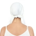 thumbnail image 4 of SPRING PARK Women Solid Color Long 2-Tail Casual Elastic Milk Silk Muslim Turban Hat Head Wrap, 4 of 5