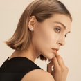 thumbnail image 4 of GEMSME 18K Rose Gold Plated Princess Cut Clear Cubic Zirconia Stud Earrings Set for Women Men 3mm/4mm/5mm/6mm/7mm, 4 of 6