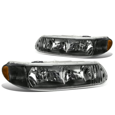 Buick Regal Headlight Replacement - For 1997 to 2005 Buick Century / Regal Headlight Black Housing Amber Corner Headlamp 98 99 00 01 02 03 04 Left+Right