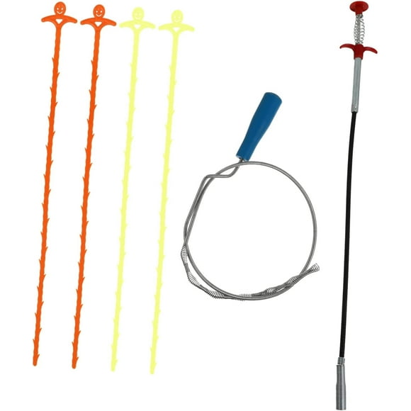 1 Set Unclog Household Tools Pipe Tool Toilet Sink Bathroom Clog Remover Hair Clog Opener Snake Drain Clog Remover Drain Clog Remover Tool Plastic Drain Cleaner Tool Abs