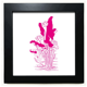 thumbnail image 1 of Planta de agua de hoja de loto, flor de loto Mesa de pared con marco cuadrado negro, 1 of 4