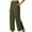 Green, variant on Audhol Linen Pants Women! Women Linen Pants Wide Leg Side Slit Ankle Pants High Waist Casual Palazzo Loose Beach Pant Cropped Trousers Travel Pants Women Black 2XL