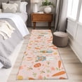 thumbnail image 4 of Runner Rug 2'x6', Spring Easter Washable Non-Slip Hallway Runner Rugs, Bunny Carrots Eggs Floral Botanical Pink Bedside Rugs Floor Mats Carpet Runners for Kitchen Bathroom Laundry Room, 4 of 8