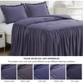 thumbnail image 5 of Chezmoi Collection Sinclair 3-Piece Ruffle Skirt Bedspread Set, Soft Lightweight French Country Chic Farmhouse Crinkle Texture Microfiber Bedding, King, Dusty Purple, 5 of 9