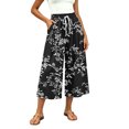 thumbnail image 6 of SwiftWear Women's Capri Pants Wide Leg Loose Casual Summer Beach Pants with Pockets Elastic Drawstring Waist Flowy Palazzo Trousers, 6 of 7