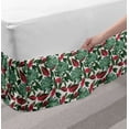 thumbnail image 2 of Exotic Bed Skirt, Leaves in Various Shapes and Shades, Elastic Bedskirt Dust Ruffle Wrap Around for Bedding Decor, 4 Sizes, Reseda Green Dark Pink, by Ambesonne, 2 of 2