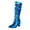 Blue, variant on HXWCHs Metallic Women's Mid-Calf Boots for Evening Dress Party Fashion Show Stage Nightclub and Wedding Events 36 Blue