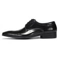 thumbnail image 2 of Santimon Black Dress Shoes for Men Classic Lace-up Derby Shoes Comfortable Pointed Toe Formal Shoes for Wedding Party US 10, 2 of 8