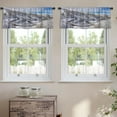 thumbnail image 2 of LALILO Kitchen Curtain Valance Tropical Leaves Dark Green Rod Pocket Window Curtain 52"x 18" Set of 2, 2 of 7