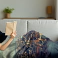 thumbnail image 3 of London Soft Flannel Fleece Throw Blanket, Panoramic Picture of Thames River and Tower Bridge Famous Cityscape, Cozy Plush for Indoor and Outdoor Use, 50" x 60", Almond Green Orange, by Ambesonne, 3 of 5