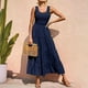 thumbnail image 2 of Vestido mini informal de playa sin mangas y con escote en V para mujer - Tejido elástico y ligero, para múltiples ocasiones, 2 of 6