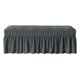 thumbnail image 3 of Funda de banco de seersucker, funda de banco, diseño de falda, funda rectangular larga para silla Gris oscuro, 3 of 9