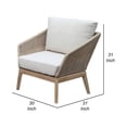 thumbnail image 5 of Dexi 30 Inch Patio Sofa Chair, Fade Resistant Fabric Cushions, Beige Rope - Saltoro Sherpi, 5 of 5