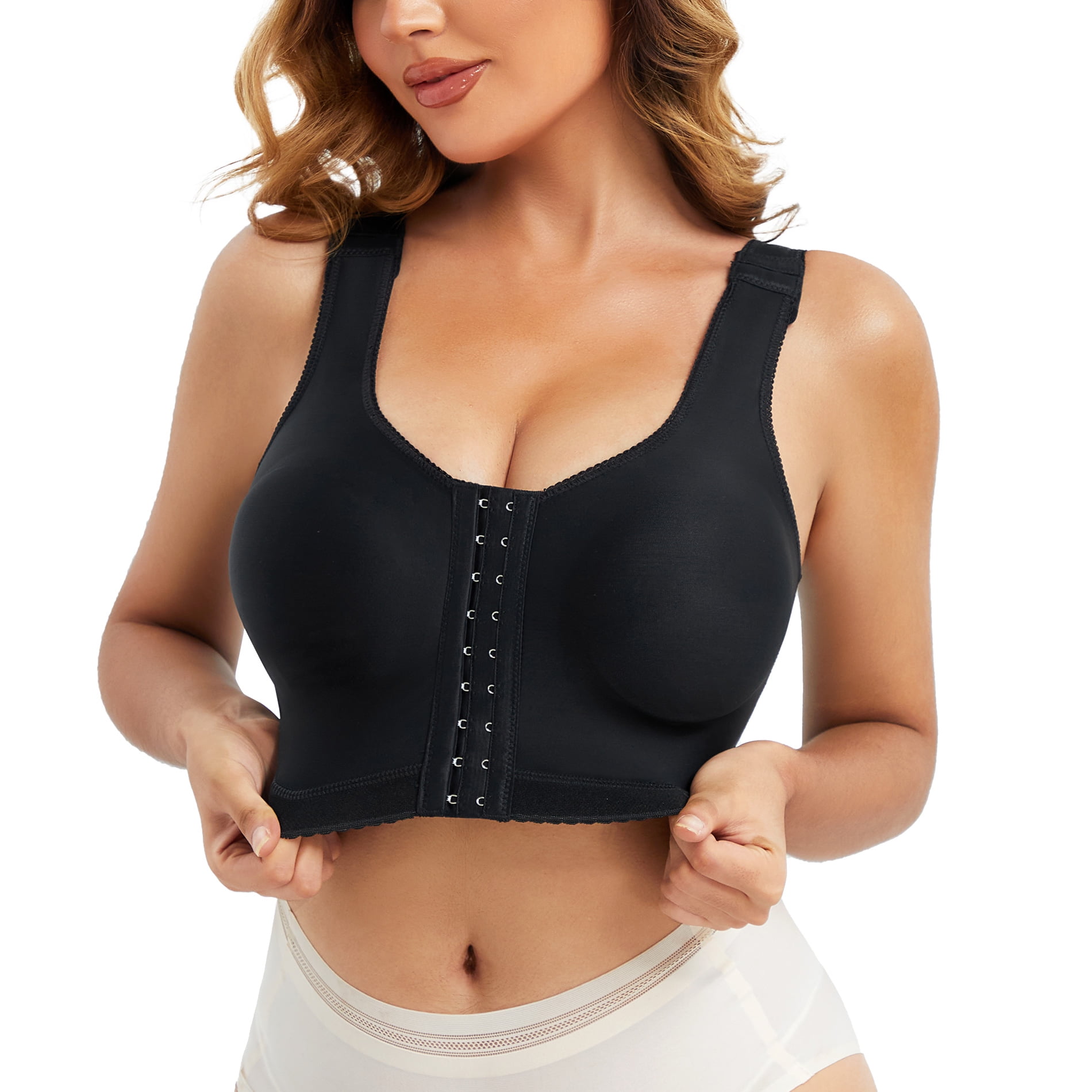Eleady Women Post Surgical Compression Bra Wireless Bra Front