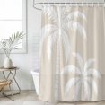 thumbnail image 2 of Small Stall Shower Curtain 48x72 Inch Narrow Half Size Cream Palm Tree Bath Curtains Bathroom Decor, Coastal Tropical Summer Coconut Plants Waterproof Fabric Shower Curtain Set with Hooks 48 Inch, 2 of 7