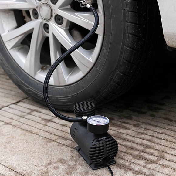 Sentmoon Tire Inflator Portable Atmospheres Compressor, 12v Fast Inflate With Mechanical Pressure Gauge For Car Tires, Motorcycle Bike Ball Other Inflatables Car Accesso