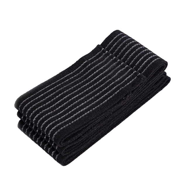 Seitruly Vendaje elástico de nailon para Fitness adecuado para todas las actividades vendaje protector de Fitness ajustable Ayudas para vestirse con gancho de botón Negro 120CM
