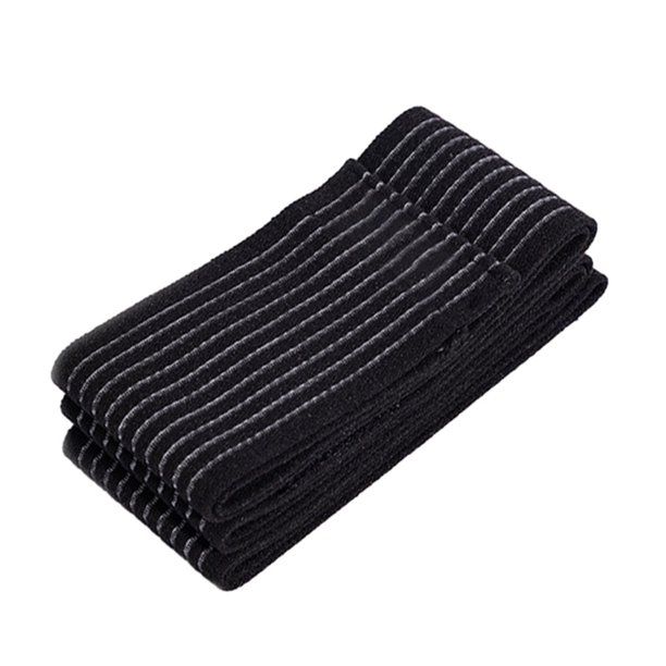 Jumpingount Vendaje elástico de nailon para Fitness adecuado para todas las actividades vendaje protector de Fitness ajustable Ayudas para vestirse con gancho de botón Negro 120CM