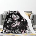 thumbnail image 2 of Goth Skull Blanket Halloween Skull Butterflies Blanket Gifts for Girls Boys Women Lightweight Gothic Skull Mushroom Print Flannel Throw Blanket for Kids 60"x50", 2 of 6