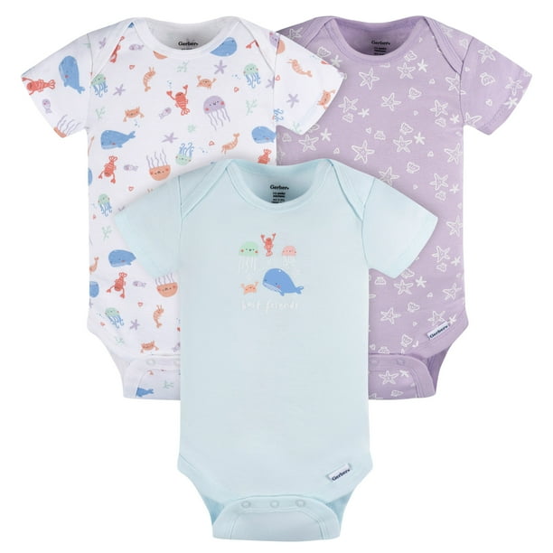 Gerber Essentials Pañalero pack 3 conjunto ballenita body bebé algodón