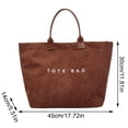 thumbnail image 2 of Corduroy Tote Bag for Women Large Soft Tote Bag for Work Travel Letter Print Hobo Bag Fashion Handbag, White, 2 of 14