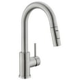 thumbnail image 2 of Brushed Nickel Mini Bar Prep Faucet with Pull Down Sprayer for Bathroom and Kitchen Sink, 2 of 7