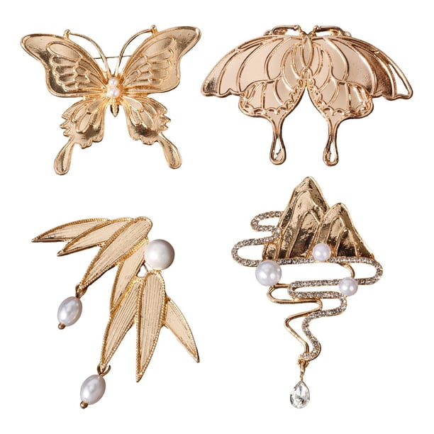 4 piezas de broches de vestir, broches, alfileres de traje, proyectos de manualidades, elegantes broches de mujer para chal, traje, regalos para el