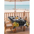 thumbnail image 2 of Outdoor Tablecloth with Umbrella Hole for Patio/Picnic/Party/Camping, Spring Sunflowers Waterproof Table Cloth Rectangle Table Cover Washable, Summer Yellow Flowers Bees Plaid (60"x 120"), 2 of 8