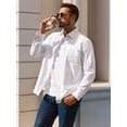 thumbnail image 2 of sogami Men's Casual Oxford Long Sleeve Shirt Button Down Collar Cotton Shirt, 2 of 7