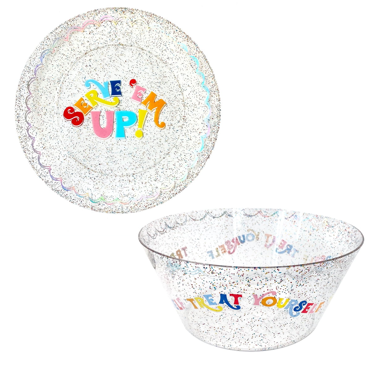 Packed Party 'Serve 'Em Up' Glitter Serving Bowl & Platter
