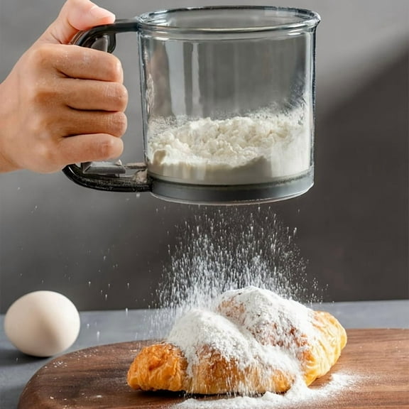 Semi-Automatic Flour Sifter with Hand- Design Flour Sifter Baking Tool Handheld Semi-Automatic Flour Sifter
