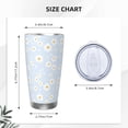 thumbnail image 2 of Daisy Flowers Tumbler 20oz Floral Stainless Steel Vacuum Insulated Tumblers with Lid and Straw Blue Travel Coffee Mug Tea Wine Cups Water Bottle Gifts for Women, 2 of 6