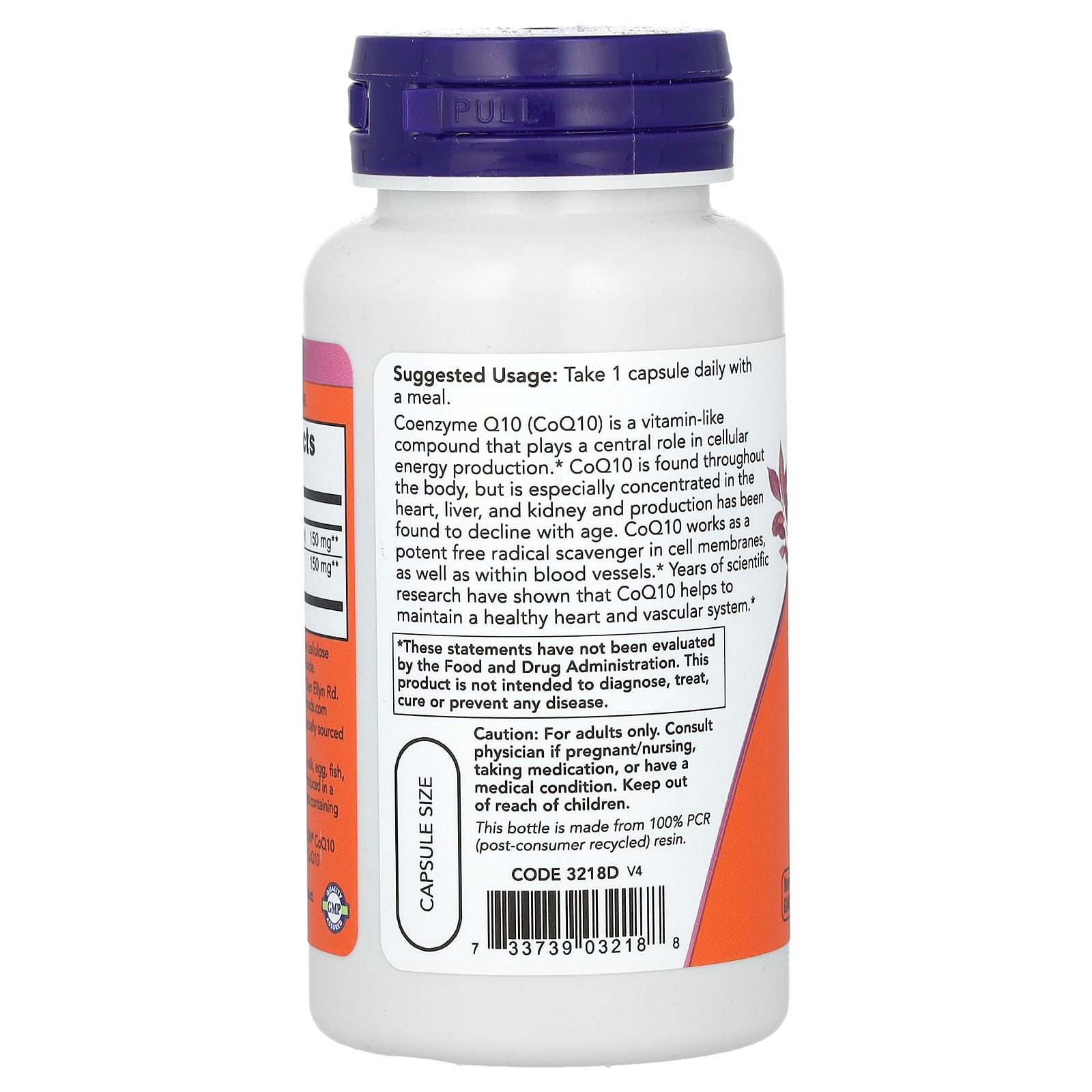 NOW Foods CoQ10, 150 mg, 100 Veg Capsules