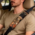 thumbnail image 5 of Xixirimido Highland Cattle Boho Floral Print Car Seat Covers for Front Seats 5Pcs Car Accessories with Seat Belt Covers & Center Console Cover Universal Fit for SUVs,Vans,Trucks,Sedans, 5 of 8