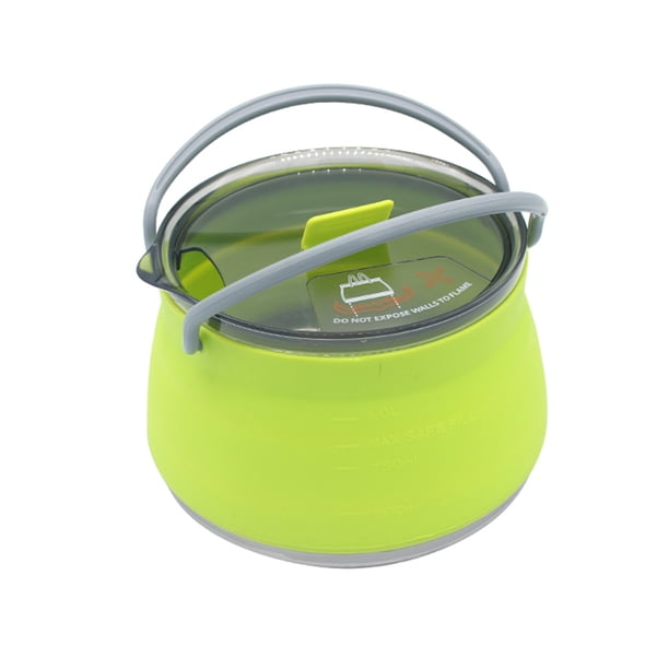 Camping Kettle 1L Travel Portable Heta Acero Inoxidable Bottom Silicone Al Aire Libre Regalo para Un Picnic