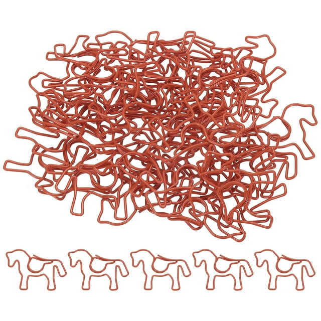 Unique Bargains 1 Paper Clip Horse Animal-Shaped Cute Decorative Fun Clips Bookmarks with Box 1.4 Inch Red, Pack of 40
