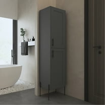 Gray 71" Tall Linen Cabinet With One Door And Versatile Storage For Bedroom Bathroom Shaker Doors Four Adjustable Space Shelves -