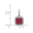 thumbnail image 2 of Auriga Fine Jewelry 14K White Gold Diamond and .23 Ruby Square Halo Pendant for Women, 2 of 6