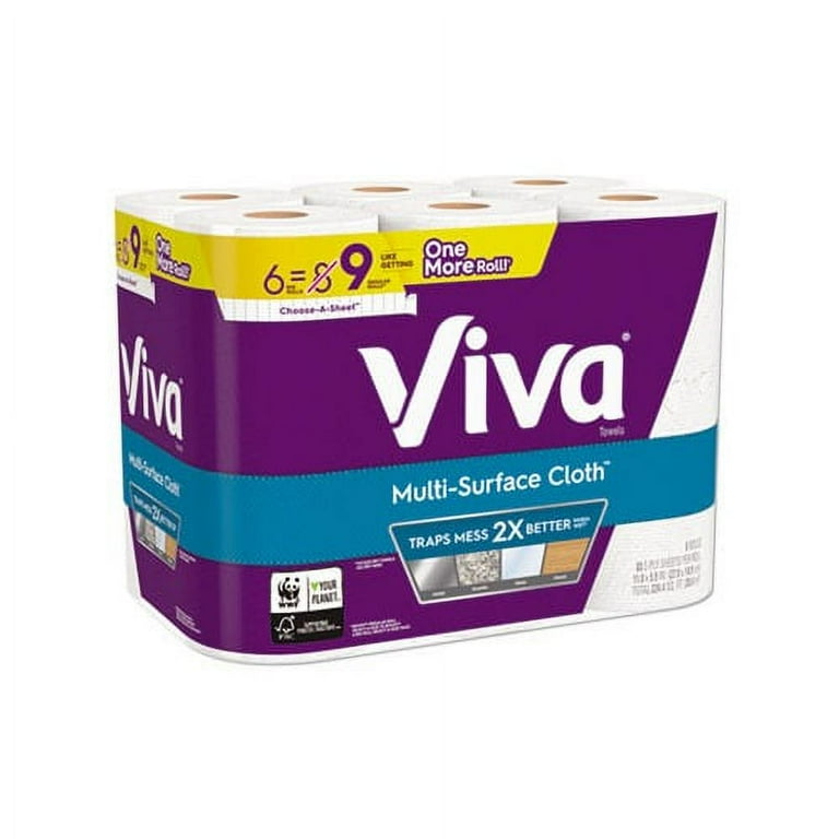Multi-Surface Cloth Choose-A-Sheet Kitchen Roll Paper Towels 2-Ply, 11 x 5.9, White, 83/Roll, 6 Rolls/Pack, 4 Packs/Carton