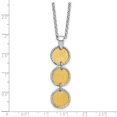 thumbnail image 2 of 12.65mm 925 Sterling Silver Rhodium Gold Plated Polished Brushed Circles With 2 Inch Extension Necklace 18 Inch Pendant, 2 of 2