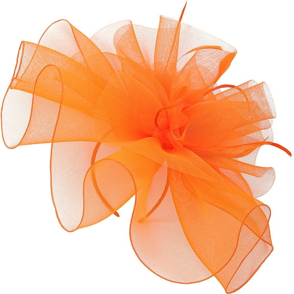 unbranded  Mesh Headdress Woman Wedding Hat Bridal Hair Accessories for Women Banquet Bride Orange