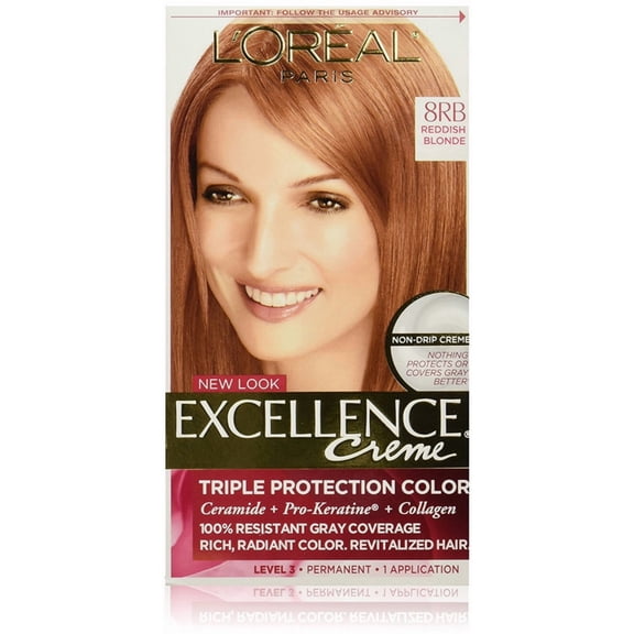 L'Oreal Paris Excellence Créme Permanent Hair Color, 8RB Medium Reddish Blonde 1 ea