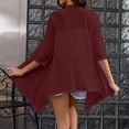 thumbnail image 3 of Hamky Womens Cardigan Plus Size Tops Lightweight Cardigans For Women 3/4 Sleeves Front Cardigan Boho Draped Ruffles Plus Size Knit Soft Cardigan Womens Shirts 3/4 Sleeve Tops Navy L, 3 of 6