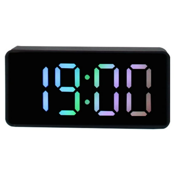 Matsuzay Reloj despertador digital LED Medidor de temperatura Reloj de espejo con atenuador de escritorio Type3 NO3